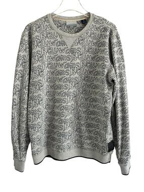 Scotch & Soda Ams Blauw Allover Logo Sweatshirt Large